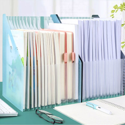 A4 Size 13 School and Office Paper Organizer, File Folder Document Storage Holder, Multilayer Expansion Box - 1Pc