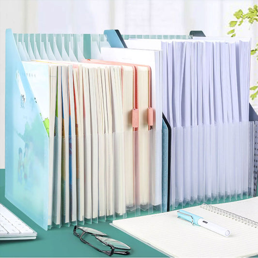 A4 Size 13 School and Office Paper Organizer, File Folder Document Storage Holder, Multilayer Expansion Box - 1Pc