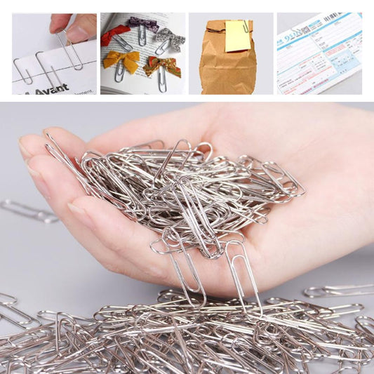 100 Pcs, Per Box Nickel Paper Clips, Suitable for Office, School Document Organizing, And Daily Use