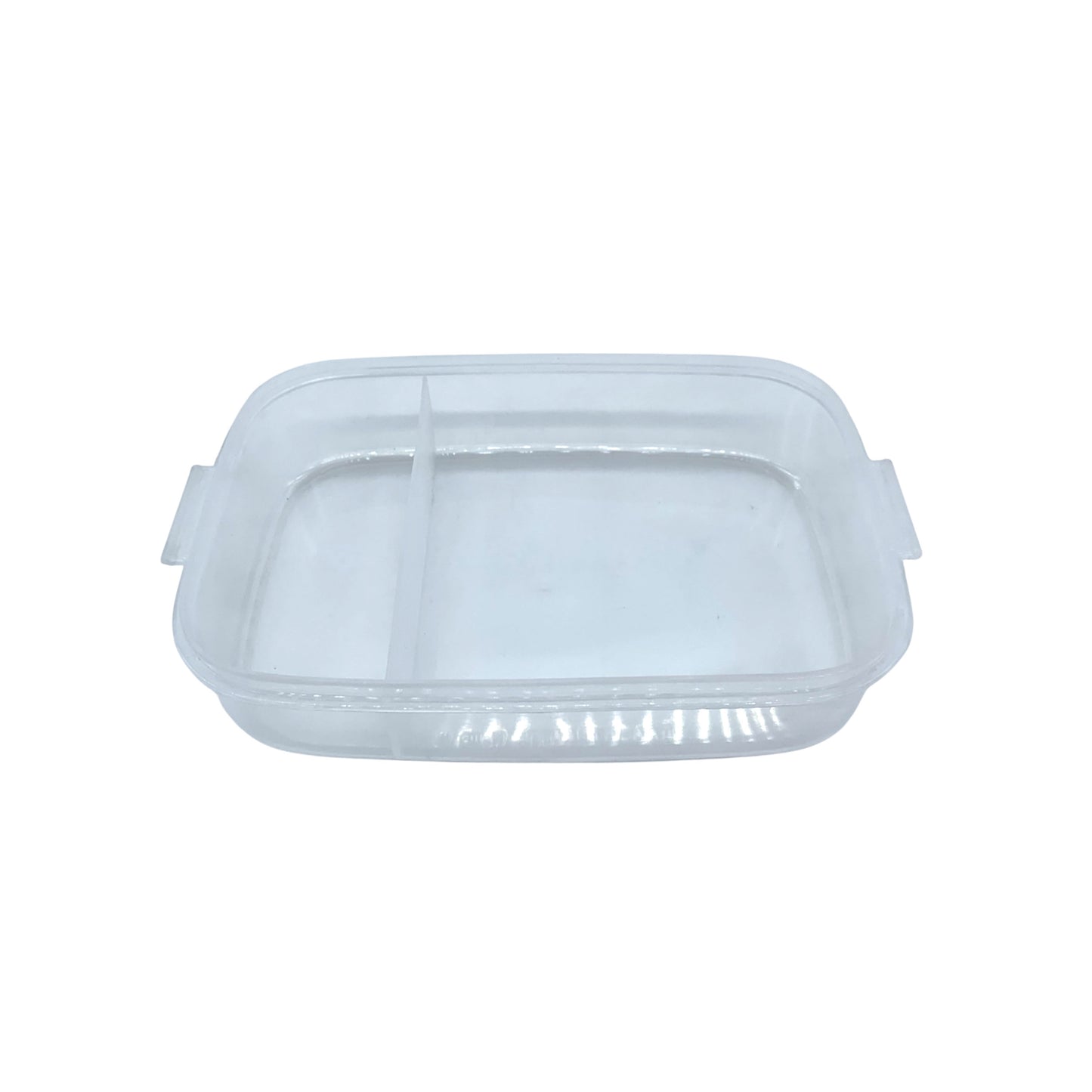 3-Layer Lunch Box with Partition – Stackable Bento Box | Transparent Bottom | Snap-On Plastic Carrier | Reusable & Lightweight Food Container