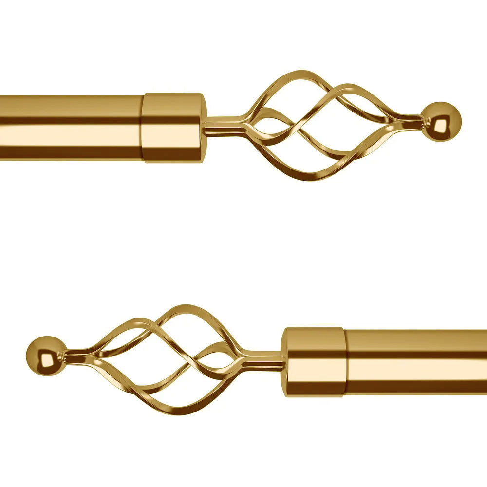 Modern Metal Curtain Rod Finial Decorative End Cap | Elegant Window Drapery Pole Accessory - Gold, Silver
