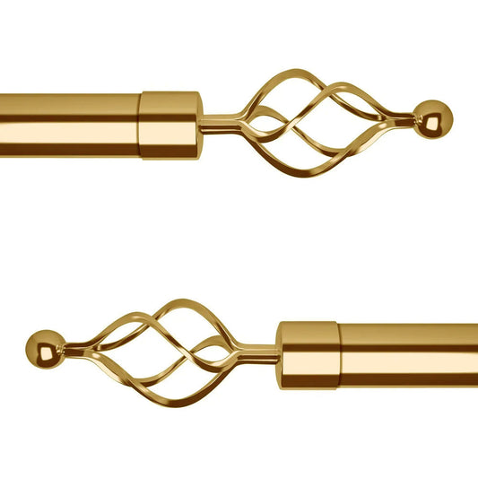 Modern Metal Curtain Rod Finial Decorative End Cap | Elegant Window Drapery Pole Accessory - Gold, Silver