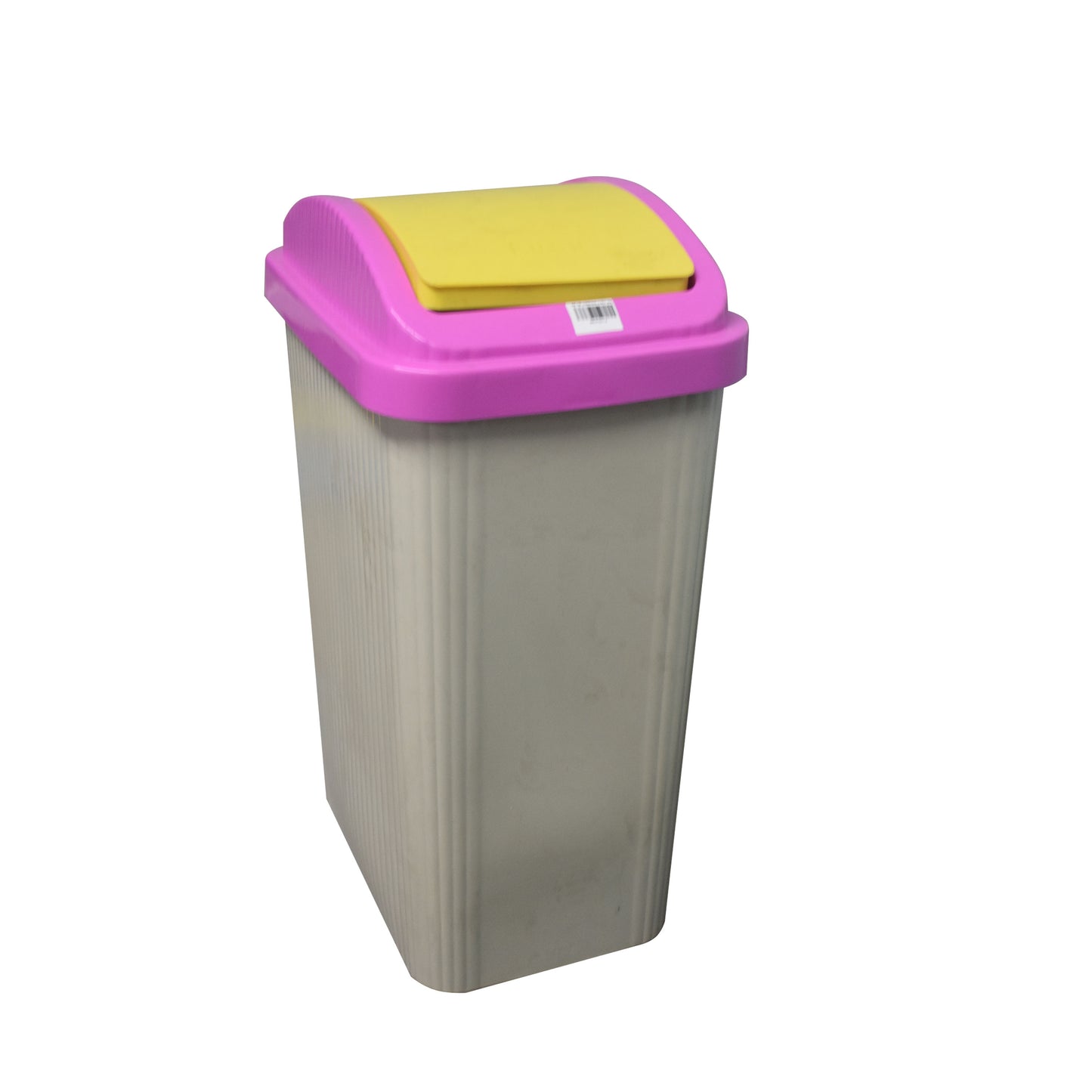 50L Plastic Trash Bin with Swing Push Cover – Durable Waste Garbage Can for Home, Kitchen, Office