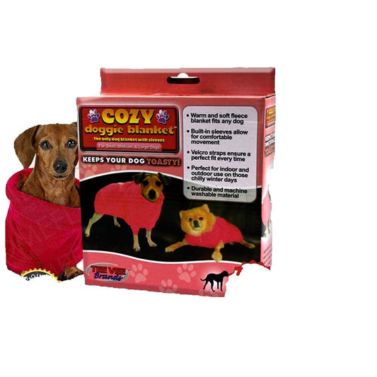 Cozy Dog Blanket with Sleeves – Warm Fleece Pet Jacket for Small & Large Dogs, Winter Puppy Coat