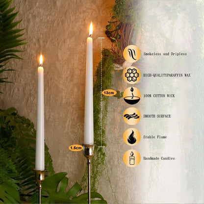 Esperma White Candle 20pcs/1pack – Dripless Smokeless Taper Candles for Prayer, Decor, Events