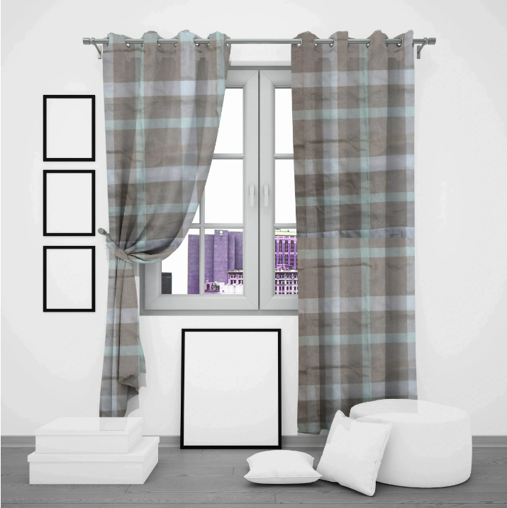 Plaid Blackout Curtains for Bedroom & Living Room - Window Drapes with Grommets, Light Blocking & Stylish Design