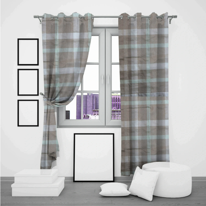 Plaid Blackout Curtains for Bedroom & Living Room - Window Drapes with Grommets, Light Blocking & Stylish Design