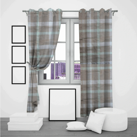 Plaid Blackout Curtains for Bedroom & Living Room - Window Drapes with Grommets, Light Blocking & Stylish Design