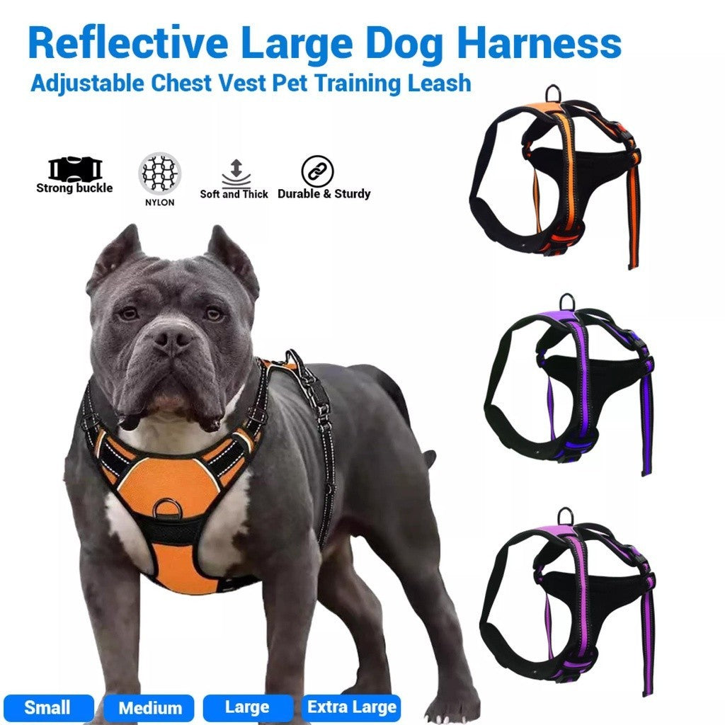 No Pull Dog Harness Adjustable Safety Nylon Small Medium Large Pet Dog Vest Padded Adjustable Reflective Dog Harness Outdoor for Dogs Pet Leash Control