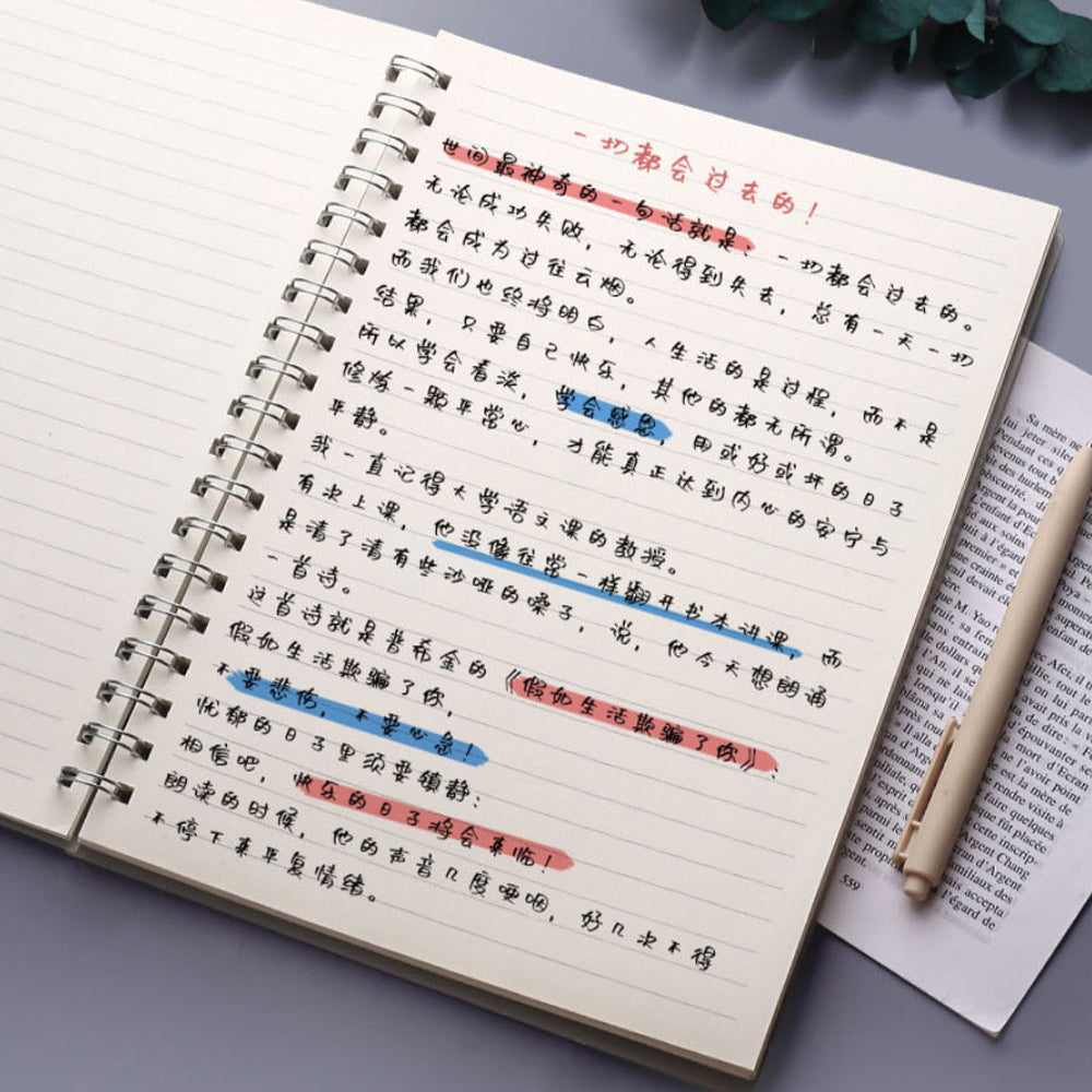 A5 A6 B5 Spiral book coil Notebook To-Do Lined Blank Grid Paper Journal Diary Sketchbook For School Supplies Stationery