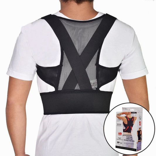 Posture Support Brace Best Fully Adjustable Support Brace For Lower and Upper Back Pain (Black) (medium)