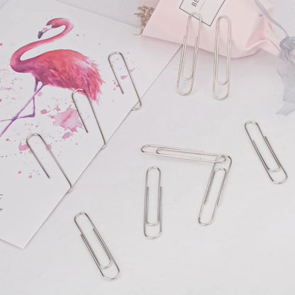 100 Pcs, Per Box Nickel Paper Clips, Suitable for Office, School Document Organizing, And Daily Use