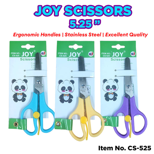 JOY Scissors 5.25" High Quality Cutting Scissor Kid DIY Paper-Cut Safety Scissor Handmade Round Head Scissors Stationery School Supplies Art Tool CS-525