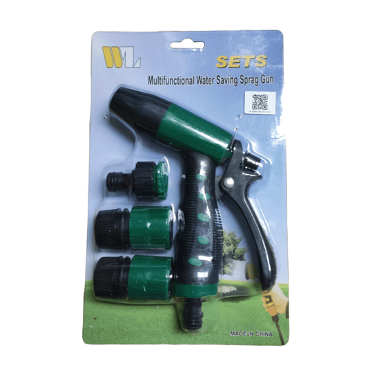Adjustable Garden Hose Spray Gun Set with Quick Connectors | High-Pressure Water Nozzle for Car Wash & Plants