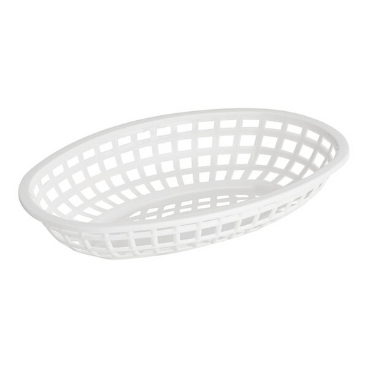 12PCS Oval Plastic Food Serving Baskets – Fast Food Snack Trays for Burgers, Fries, Restaurants & Home Use