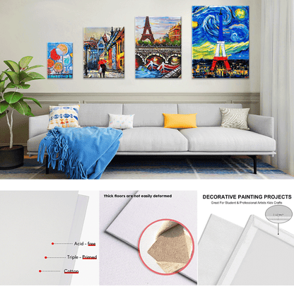 Canvas Panel 100% Pure Cotton Acid Free Acrylic Triple Gesso Primed 280GSM