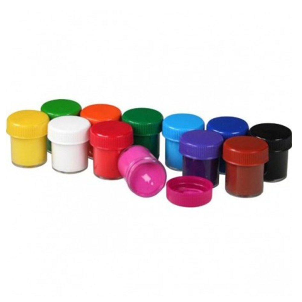 Joy Poster Paints Set 12 Colors 10ml with Brush - Non-Toxic, Washable, Water-Based, Art Supplies for Kids & Students