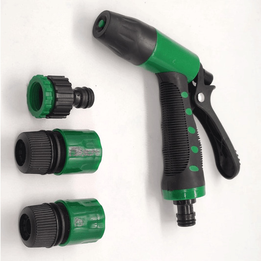 Adjustable Garden Hose Spray Gun Set with Quick Connectors | High-Pressure Water Nozzle for Car Wash & Plants