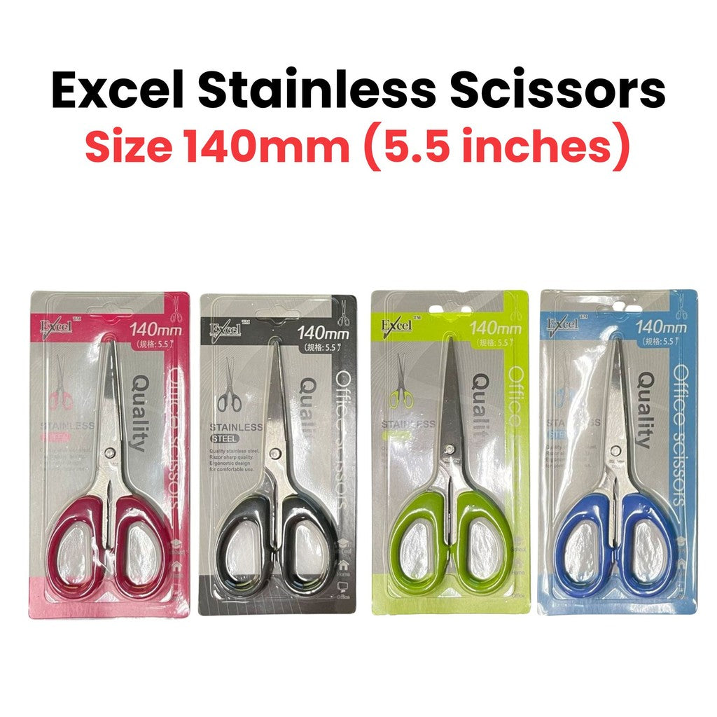 Excel Stainless Steel Scissors 5.5" 6.5" 7" Sharp Blade Cutter for Office School Home Use