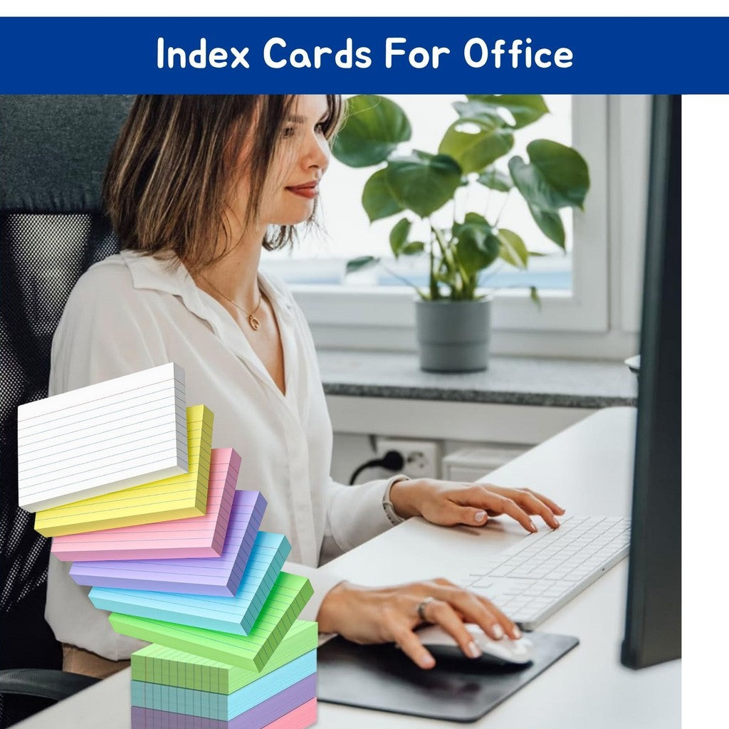 Costa Fouce Index Card Colored Lined Premium Quality 150gsm 100 Sheets per Pack Size 3x5 4x6 5x8