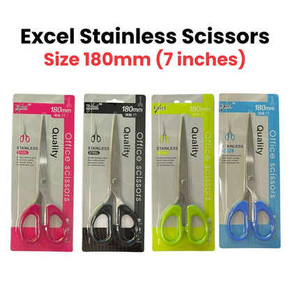Excel Stainless Steel Scissors 5.5" 6.5" 7" Sharp Blade Cutter for Office School Home Use