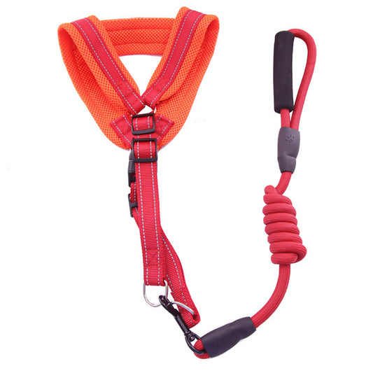 Adjustable No-Pull Dog Harness with Leash – Reflective Soft Mesh Pet Vest for Small & Medium Dogs