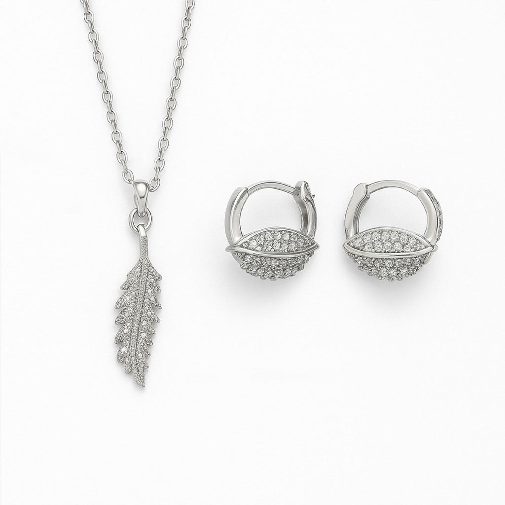 Jewelry Set for Women - Fashion Jewelry Silver/Gold Plated Necklace and Earrings Set