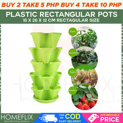 1 Piece Flower Pot Stacking Cultivation Pot Stackable Tower Vertical Flower Pot For Home Gardening