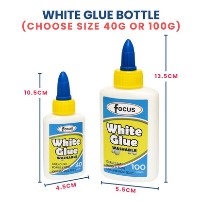 White Glue Washable 40g 100g | Strong Bonding Adhesive |  School Office Craft Glue
