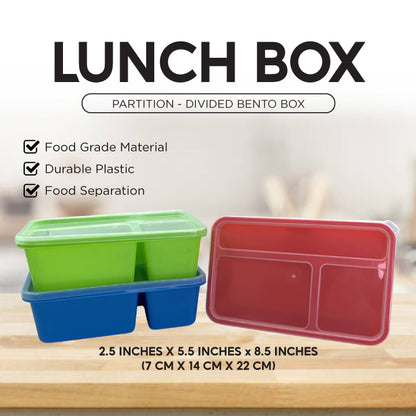 Lunch Box with Partition – Divided Bento Box | Reusable & Good Quality Food Container | Transparent Cove #4516