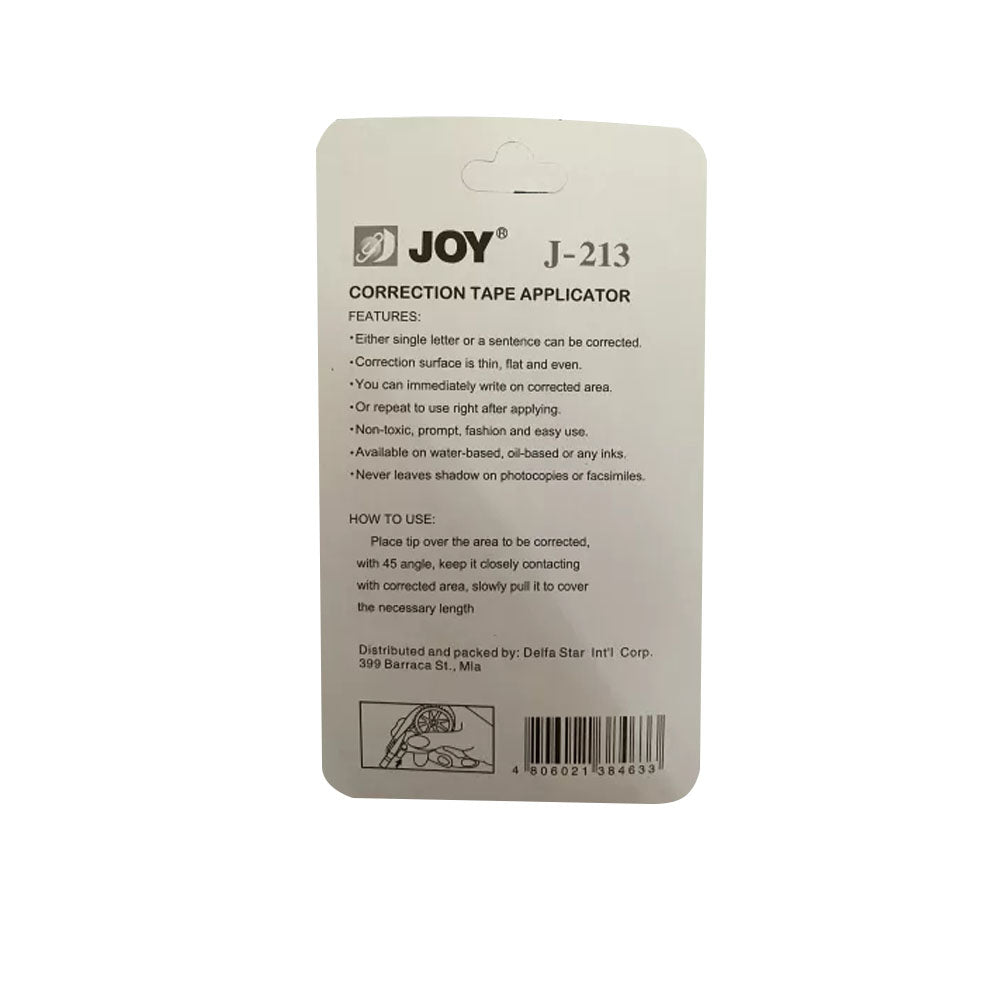 JOY J-213 Correction Tape 10M – Quick Dry, No Mess, Smooth Application for Office & School Use