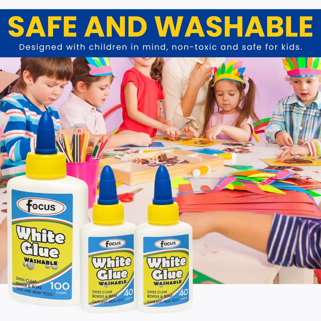 White Glue Washable 40g 100g | Strong Bonding Adhesive |  School Office Craft Glue