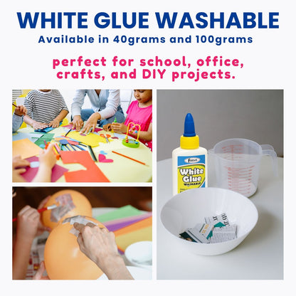 White Glue Washable 40g 100g | Strong Bonding Adhesive |  School Office Craft Glue
