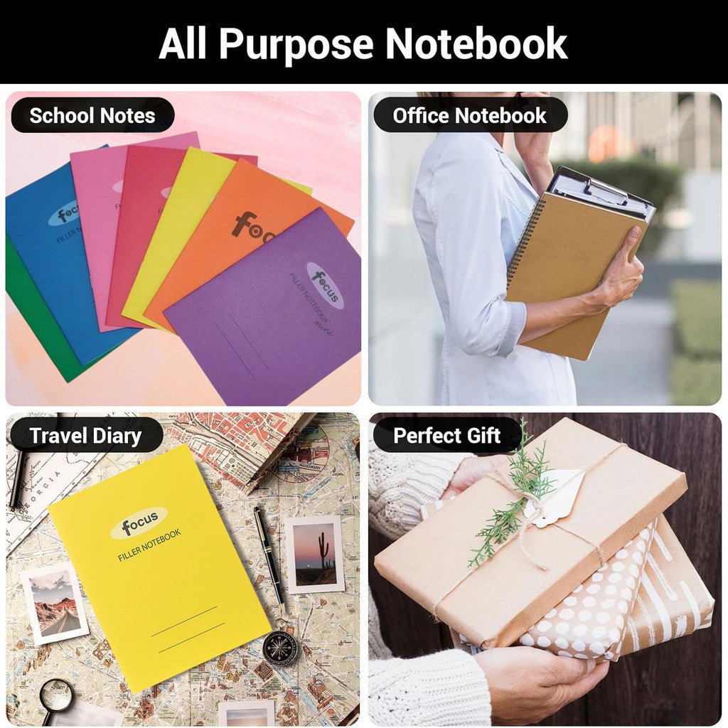 Filler Notebook 1pc 150x215mm 16 Sheets Colored Cover Lined Paper for School OfficeSupplies