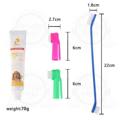 Pet Dental Care Kit for Dog Cat Puppy Toothbrush Toothpaste Set Teeth Oral Cleaning Bad Breath Care