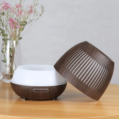 Aroma Diffuser Air Purifier With LED Lamp 7 Color Changing LED Lights Electric Wood Grain Aroma Essential Oil Diffuser Ultrasonic Air Humidifier