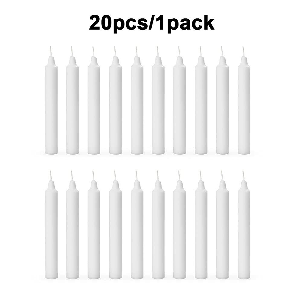 Esperma White Candle 20pcs/1pack – Dripless Smokeless Taper Candles for Prayer, Decor, Events