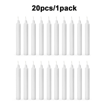 Esperma White Candle 20pcs/1pack – Dripless Smokeless Taper Candles for Prayer, Decor, Events