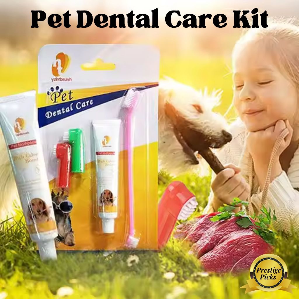Pet Dental Care Kit for Dog Cat Puppy Toothbrush Toothpaste Set Teeth Oral Cleaning Bad Breath Care
