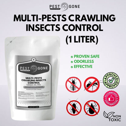 Pest Gone Multi-Pest Anti Cockroach, Ants, Mites, Termite Odorless Pest Control Spray Solution Spray 1000 ml Refill Pouch and Sprayer Bottle