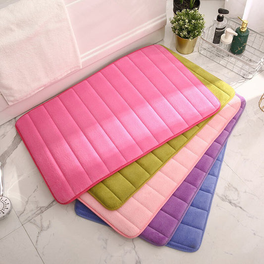 Soft Absorbent Memory Foam Bath Mat - Non-Slip Bathroom Rug for Home, Shower, Toilet, Floor - Multiple Colors & Sizes