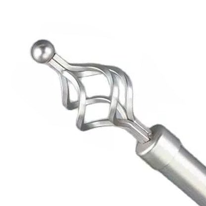 Modern Metal Curtain Rod Finial Decorative End Cap | Elegant Window Drapery Pole Accessory - Gold, Silver