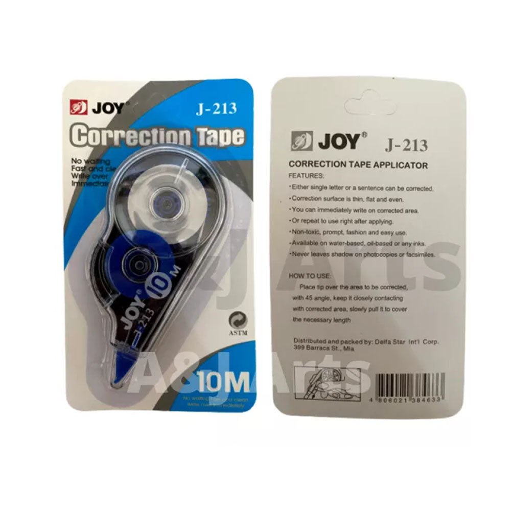 JOY J-213 Correction Tape 10M – Quick Dry, No Mess, Smooth Application for Office & School Use