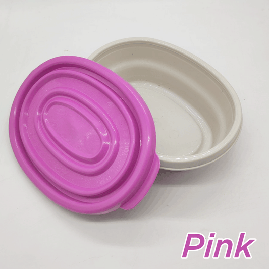 Oval Food Container with Pink Lid - Large BPA-Free Plastic Storage Box for Kitchen, Lunch, Meal Prep