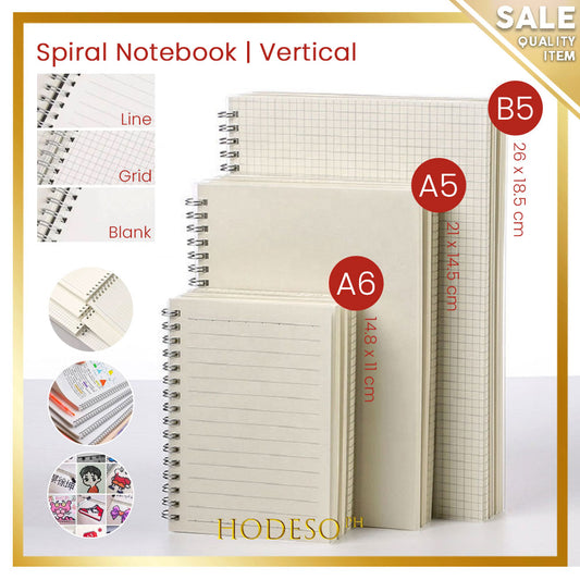 A5 A6 B5 Spiral book coil Notebook To-Do Lined Blank Grid Paper Journal Diary Sketchbook For School Supplies Stationery | Steno Notesbook | Spiral Notebook | Design Type Line, Blank , Grid | Available Size B5, A5, & A6