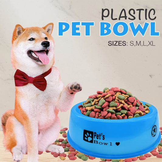 Durable Plastic Pet Food & Water Bowl for Dogs & Cats | Non-Slip Feeding Dish, Easy to Clean, Pink Color
