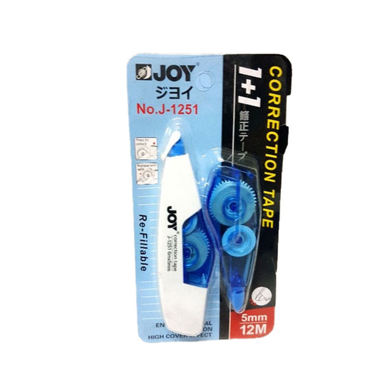 JOY J-1251 Correction Tape 5mm x 12M Refillable | High Cover Effect | Office & School Supplies