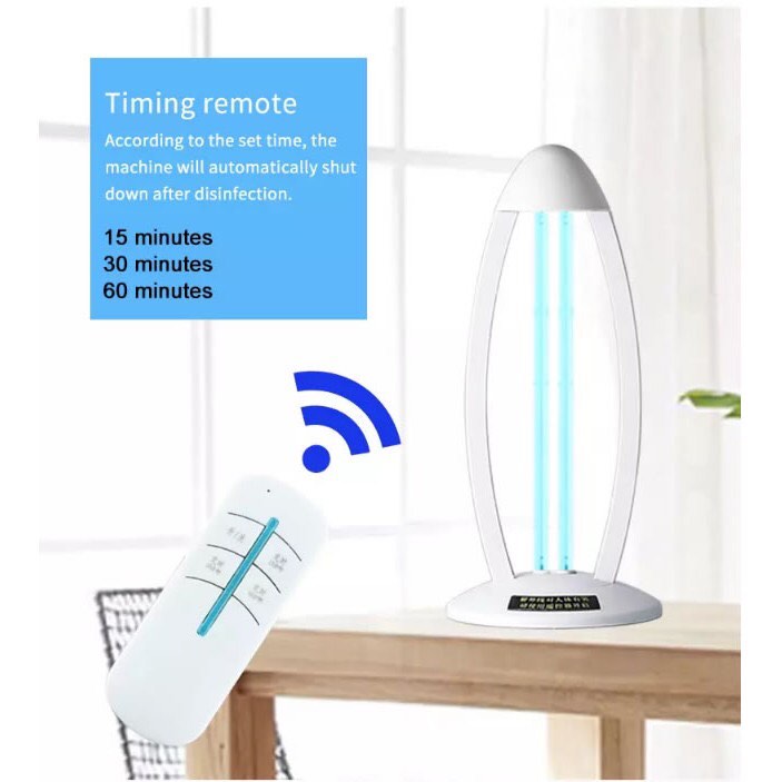 LED AC220V UV Sterilizer Light with Plug, 38W with Remote Control 3 Gear Timing