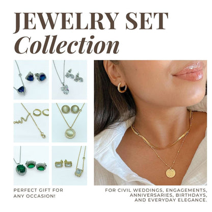 Jewelry Set for Women - Fashion Jewelry Silver/Gold Plated Necklace and Earrings Set