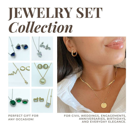 Jewelry Set for Women - Fashion Jewelry Silver/Gold Plated Necklace and Earrings Set